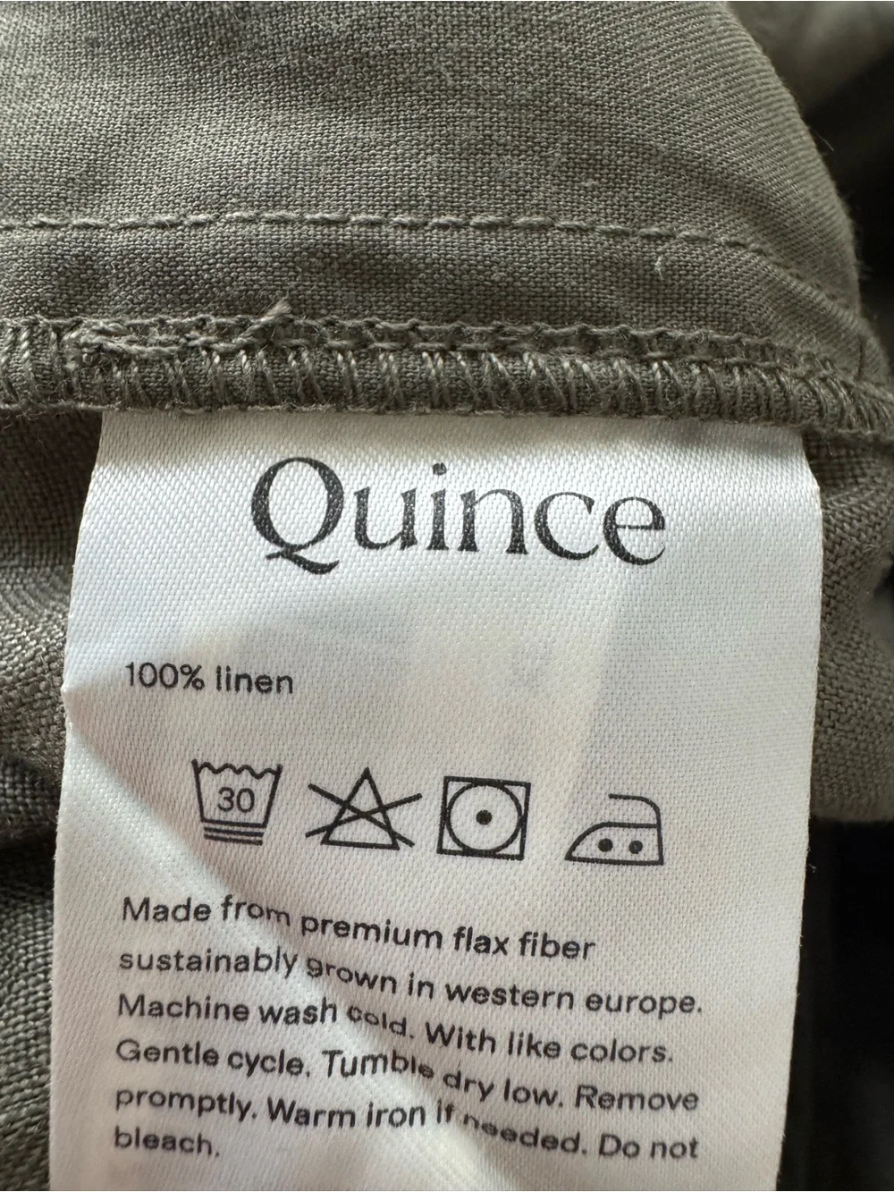NWT QUINCE 100% European Linen pants Bayberry Olive XL limited edition